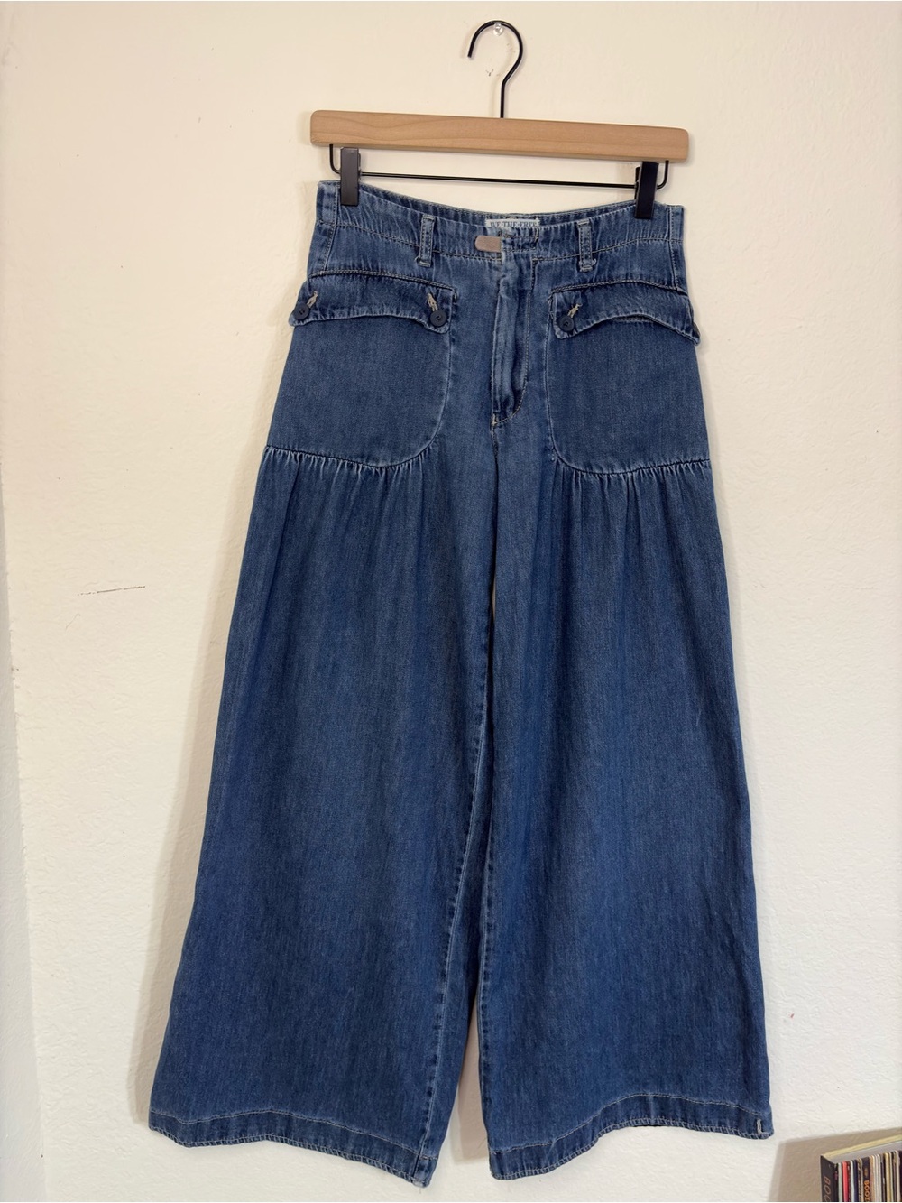 Free People We The Free Lotus Wide Leg Denim Jeans Sz 26 - Picture 8 of 13